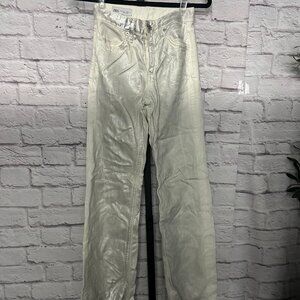 Zara Metallic Silver Pants